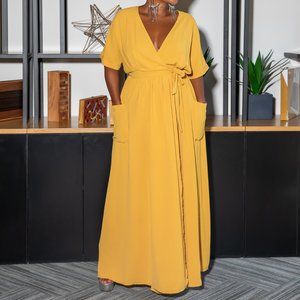 Kiwi's Boutique Perforated Dress (mustard)